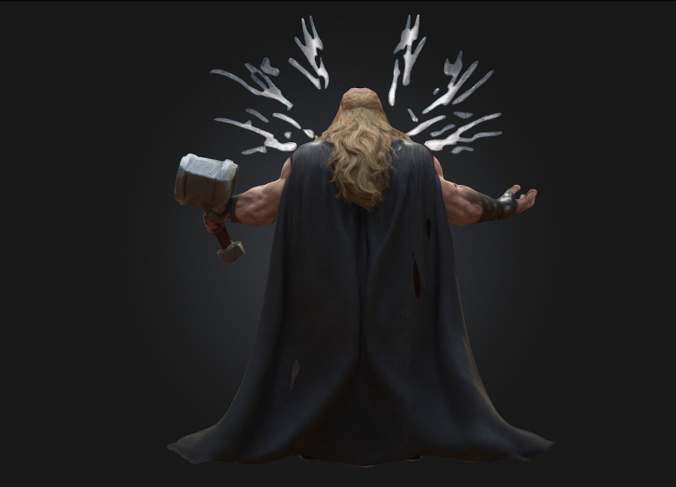 Thor 3D Printable Stylized Caricature 3D print model_1