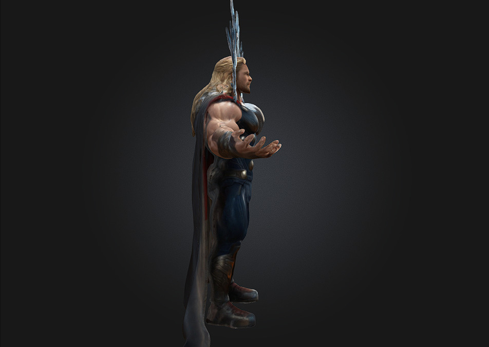 Thor 3D Printable Stylized Caricature 3D print model_3