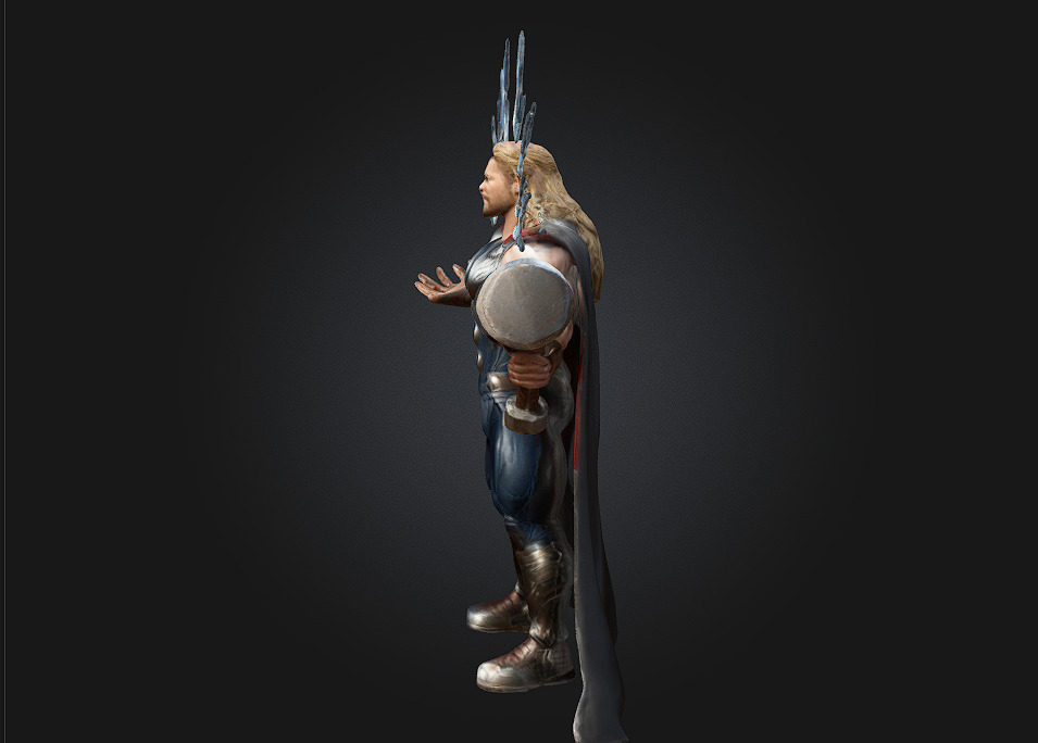 Thor 3D Printable Stylized Caricature 3D print model_2