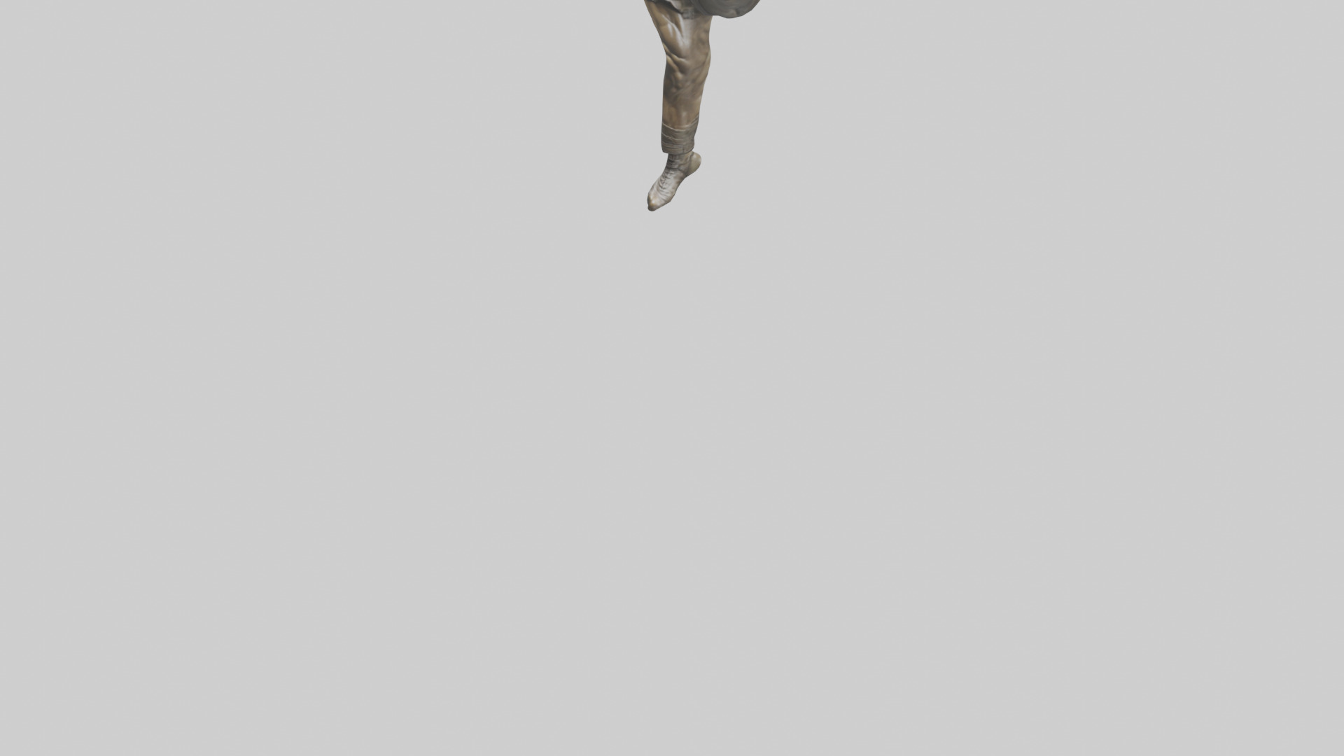 Fighter in MidKick statue model Low-poly 3D model_7