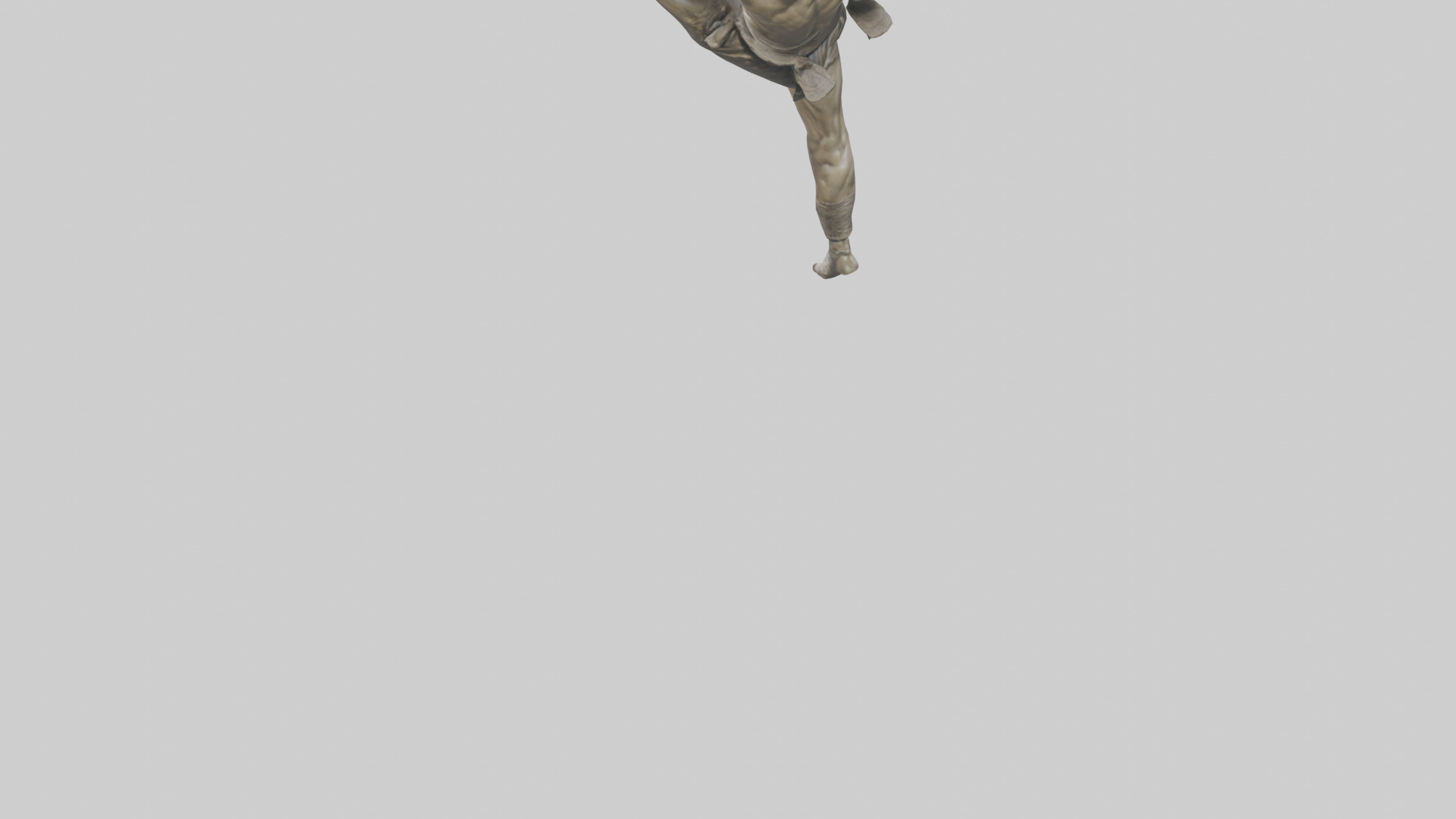Fighter in MidKick statue model Low-poly 3D model_5