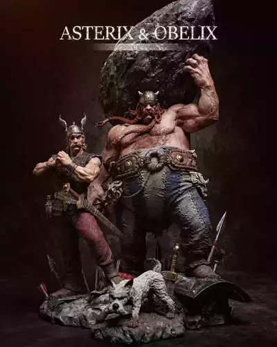 Asterix and Obelix - Diorama- 3D Print 3D print model