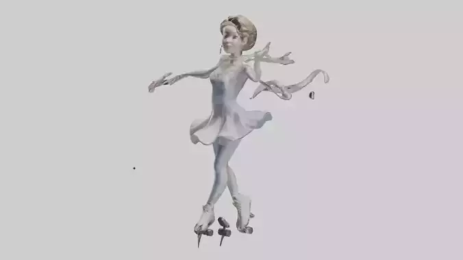 Figure Skater Performing Spin statue model