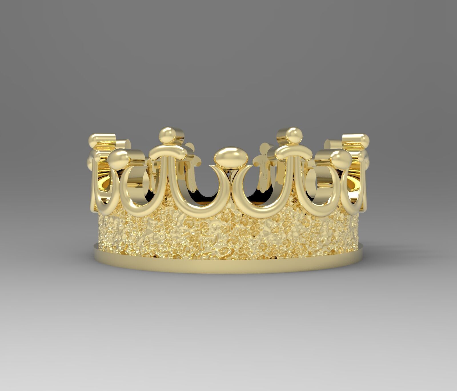 CROWN RING 3D print model_3