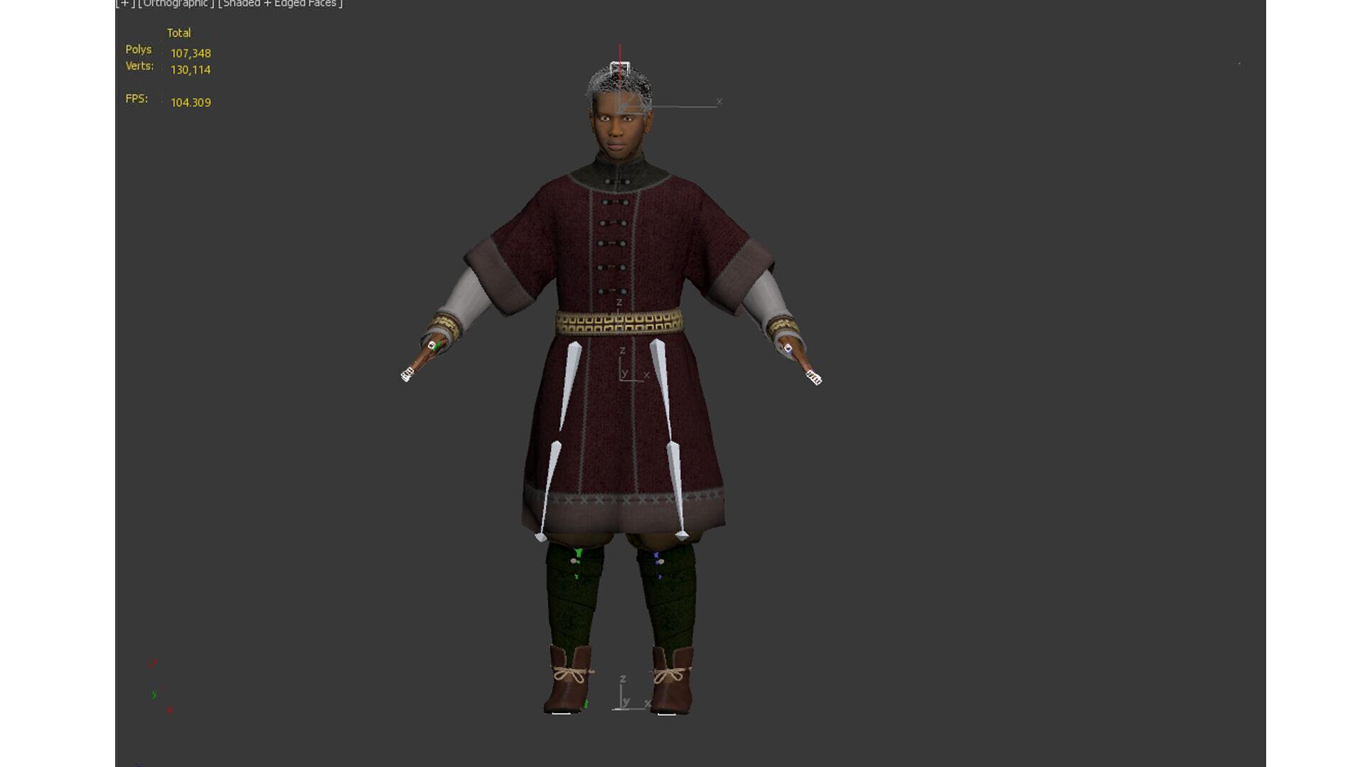 People of African descent Low-poly 3D model_8