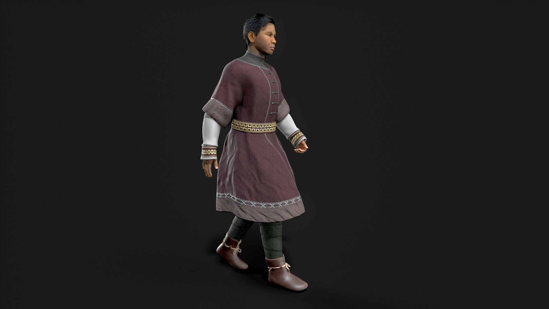 People of African descent Low-poly 3D model_6