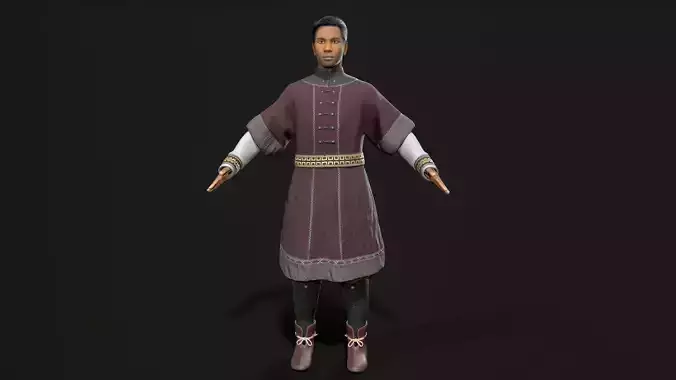 People of African descent Low-poly 3D model