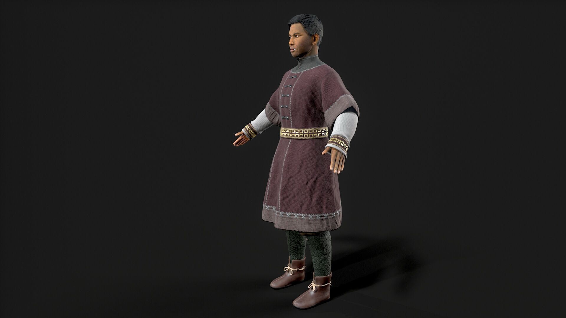 People of African descent Low-poly 3D model_1