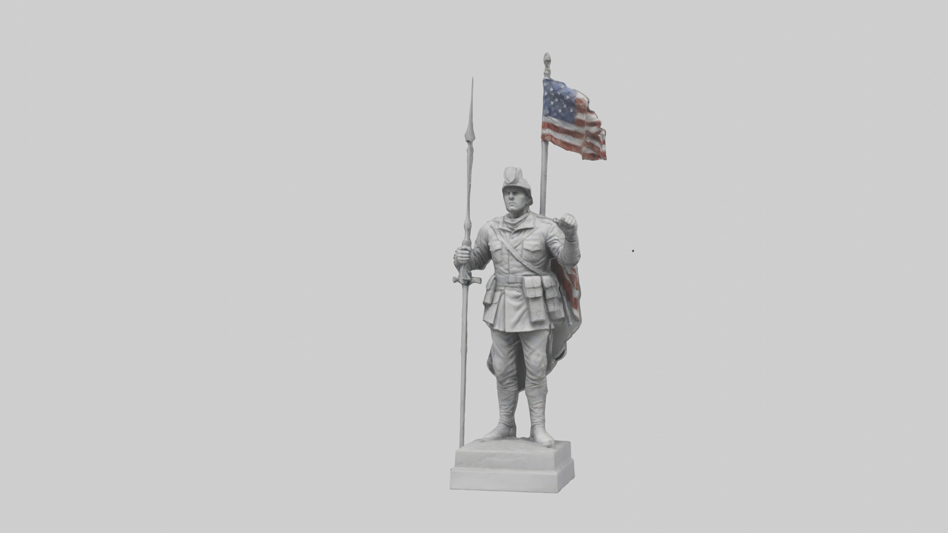 Final Glory Soldier Statue model Low-poly 3D model_13