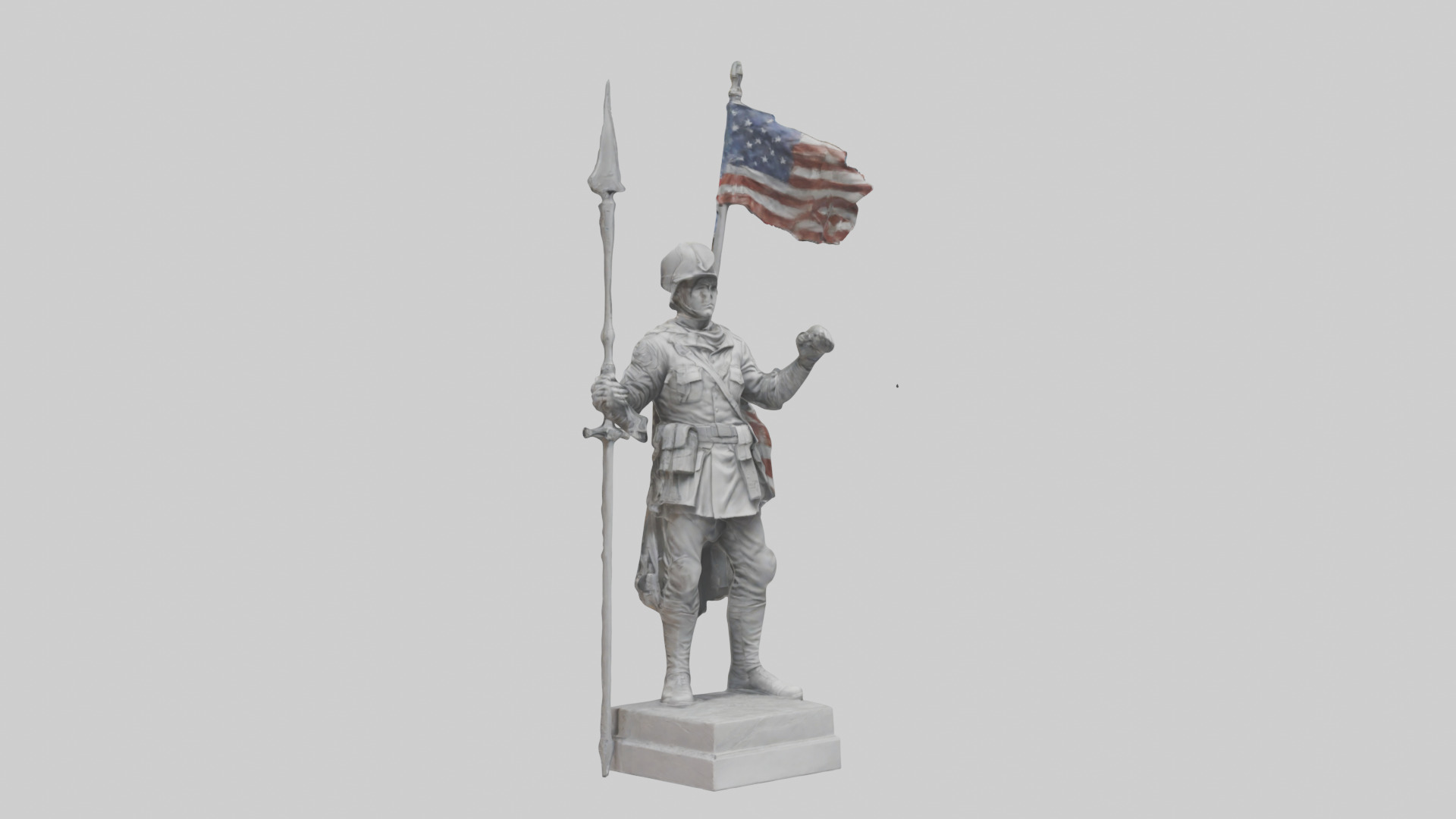 Final Glory Soldier Statue model Low-poly 3D model_8