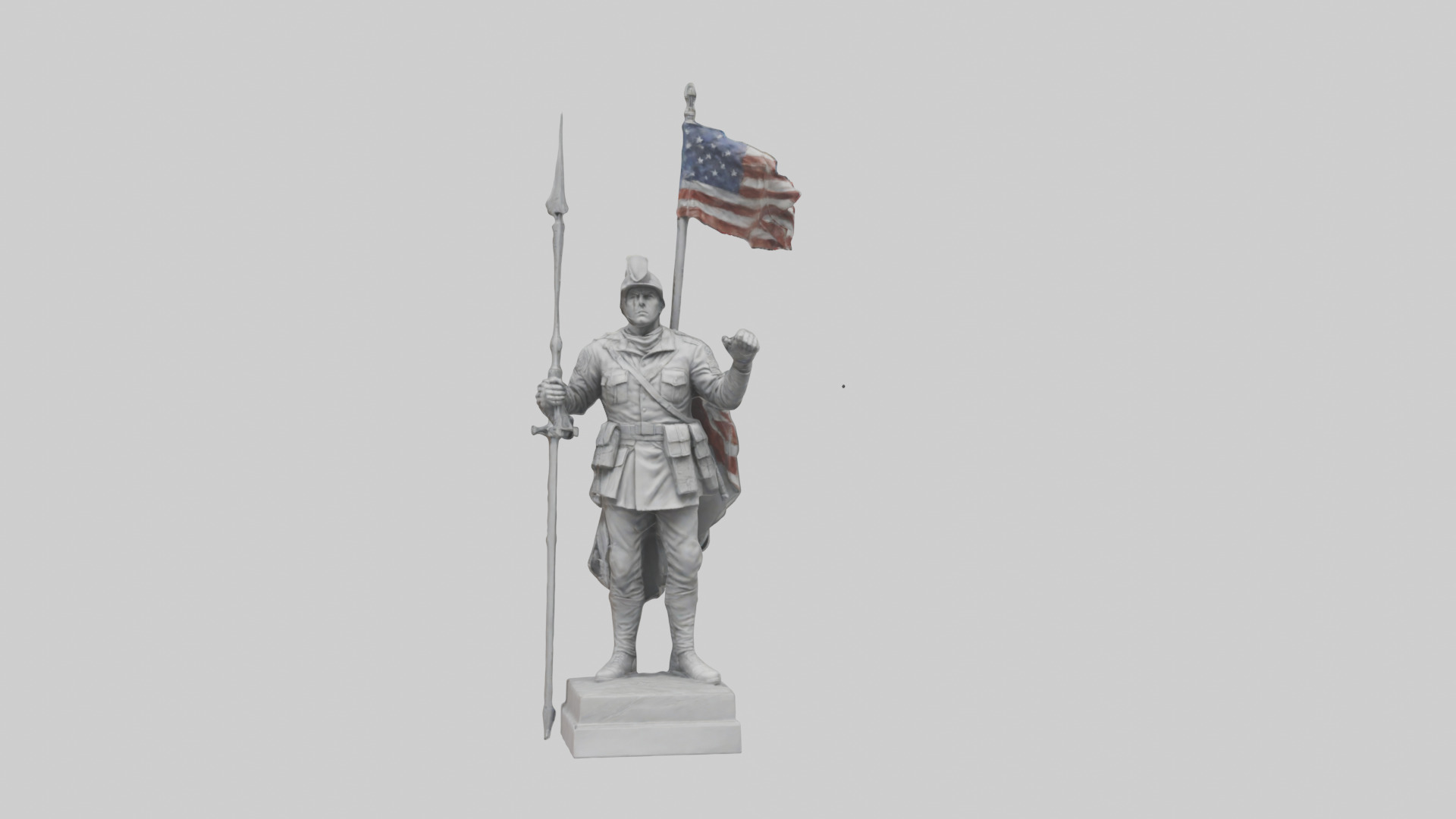Final Glory Soldier Statue model Low-poly 3D model_18
