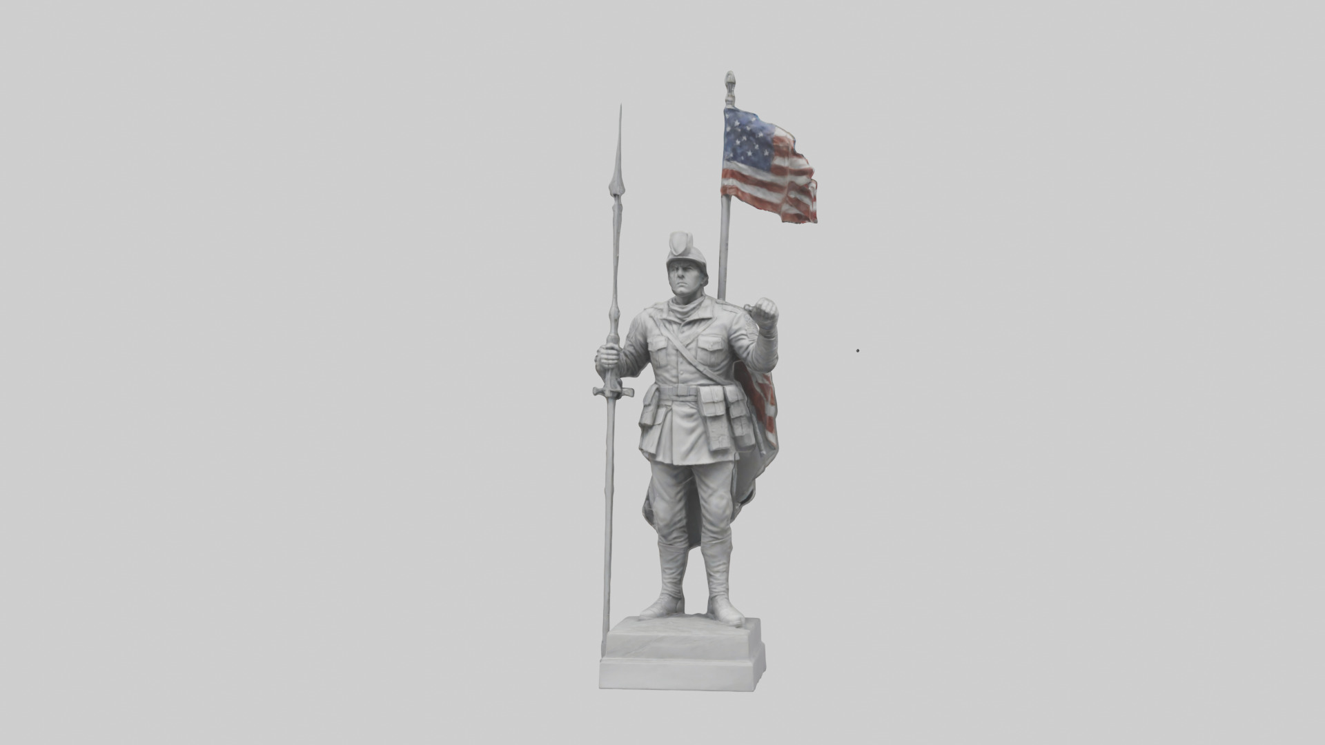 Final Glory Soldier Statue model Low-poly 3D model_12