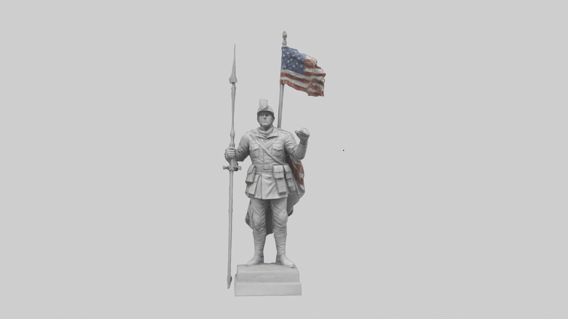 Final Glory Soldier Statue model Low-poly 3D model_17
