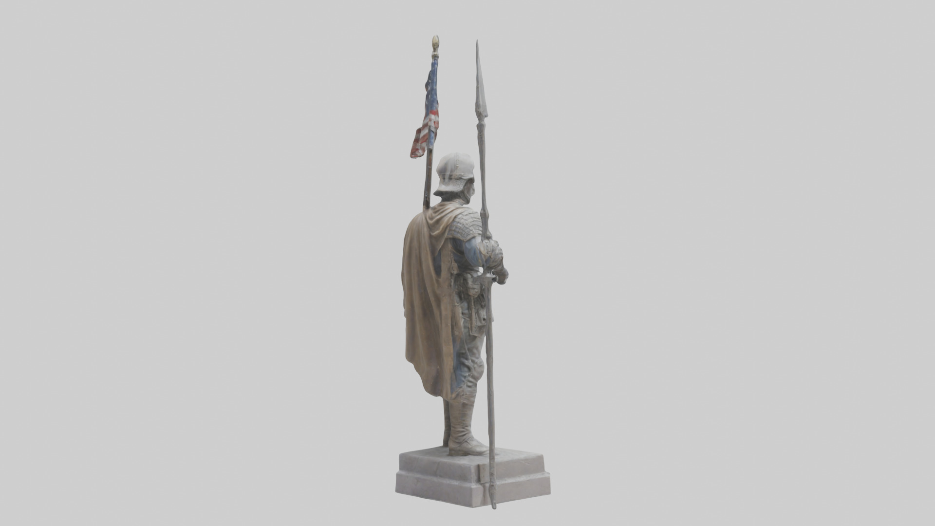 Final Glory Soldier Statue model Low-poly 3D model_3