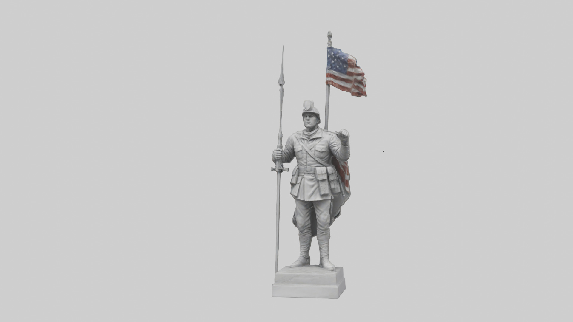 Final Glory Soldier Statue model Low-poly 3D model_15