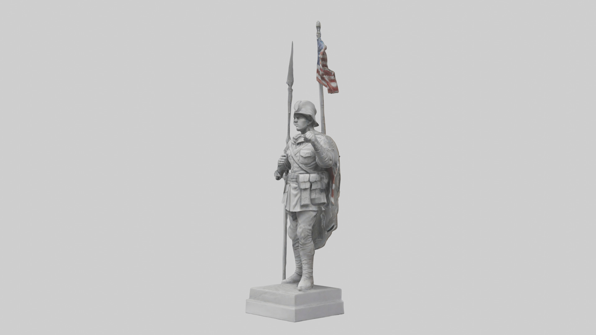 Final Glory Soldier Statue model Low-poly 3D model_9