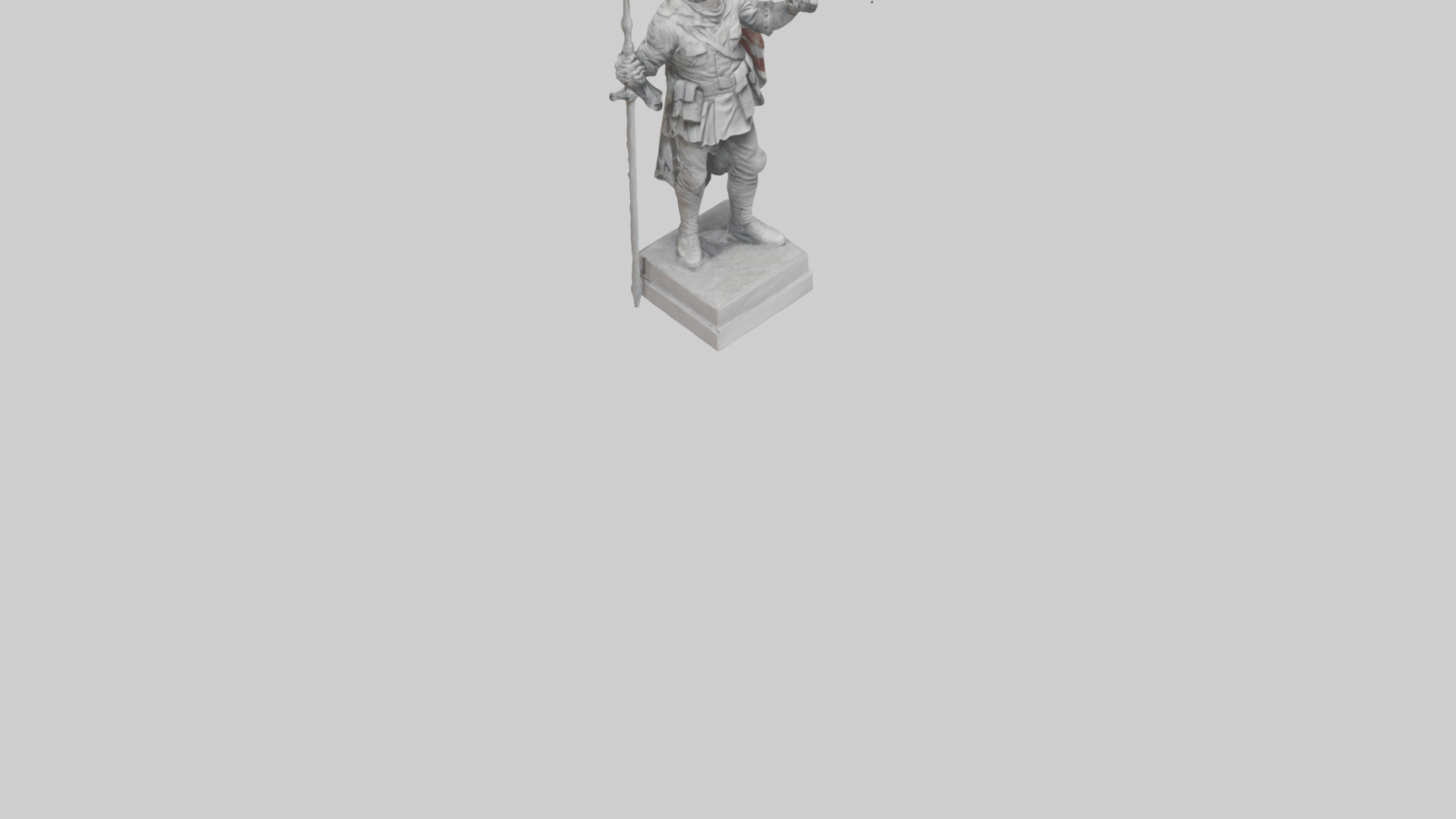 Final Glory Soldier Statue model Low-poly 3D model_7