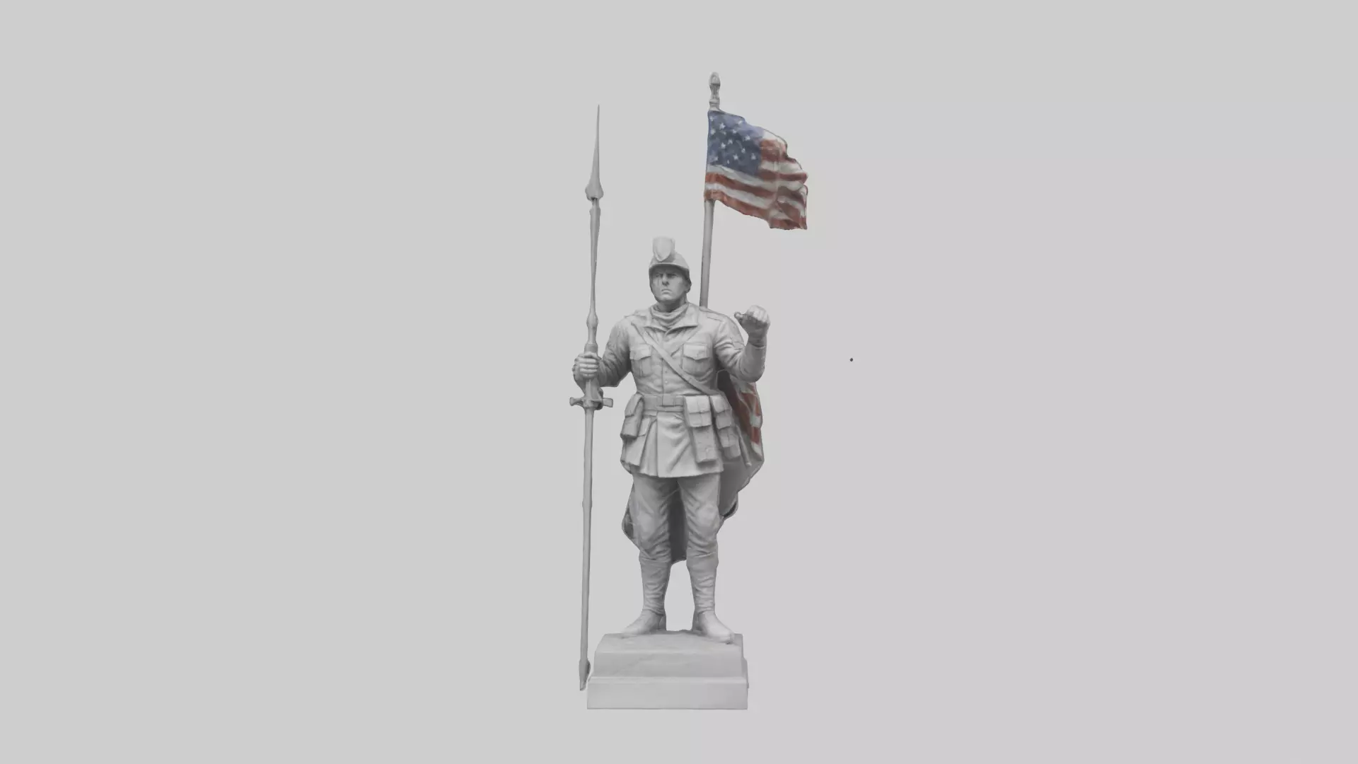 Final Glory Soldier Statue model Low-poly 3D model_0