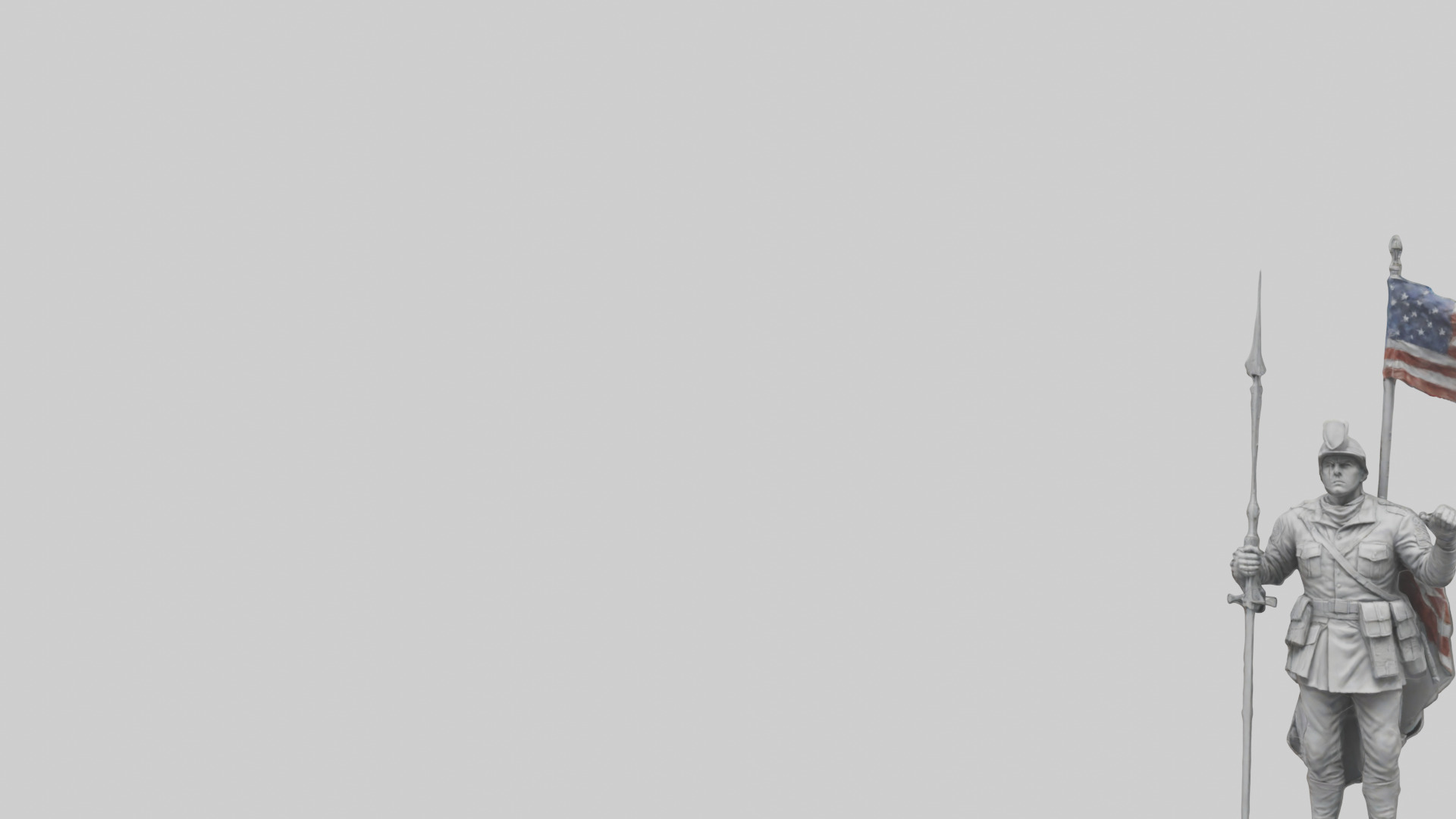 Final Glory Soldier Statue model Low-poly 3D model_21