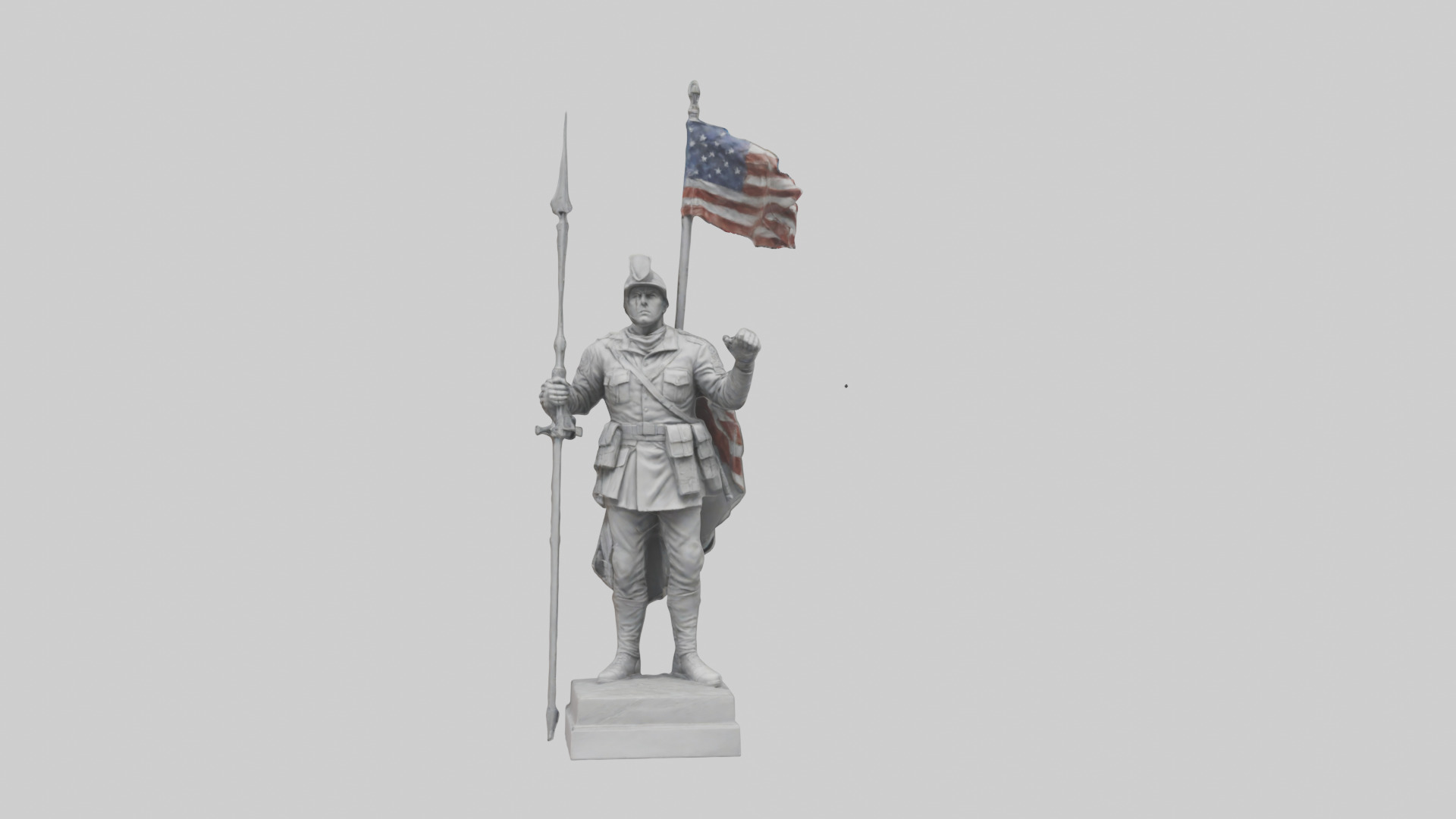 Final Glory Soldier Statue model Low-poly 3D model_20