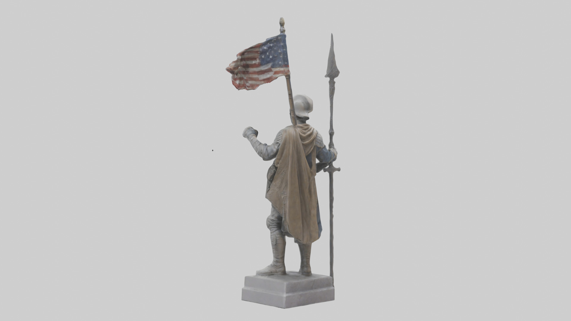 Final Glory Soldier Statue model Low-poly 3D model_2