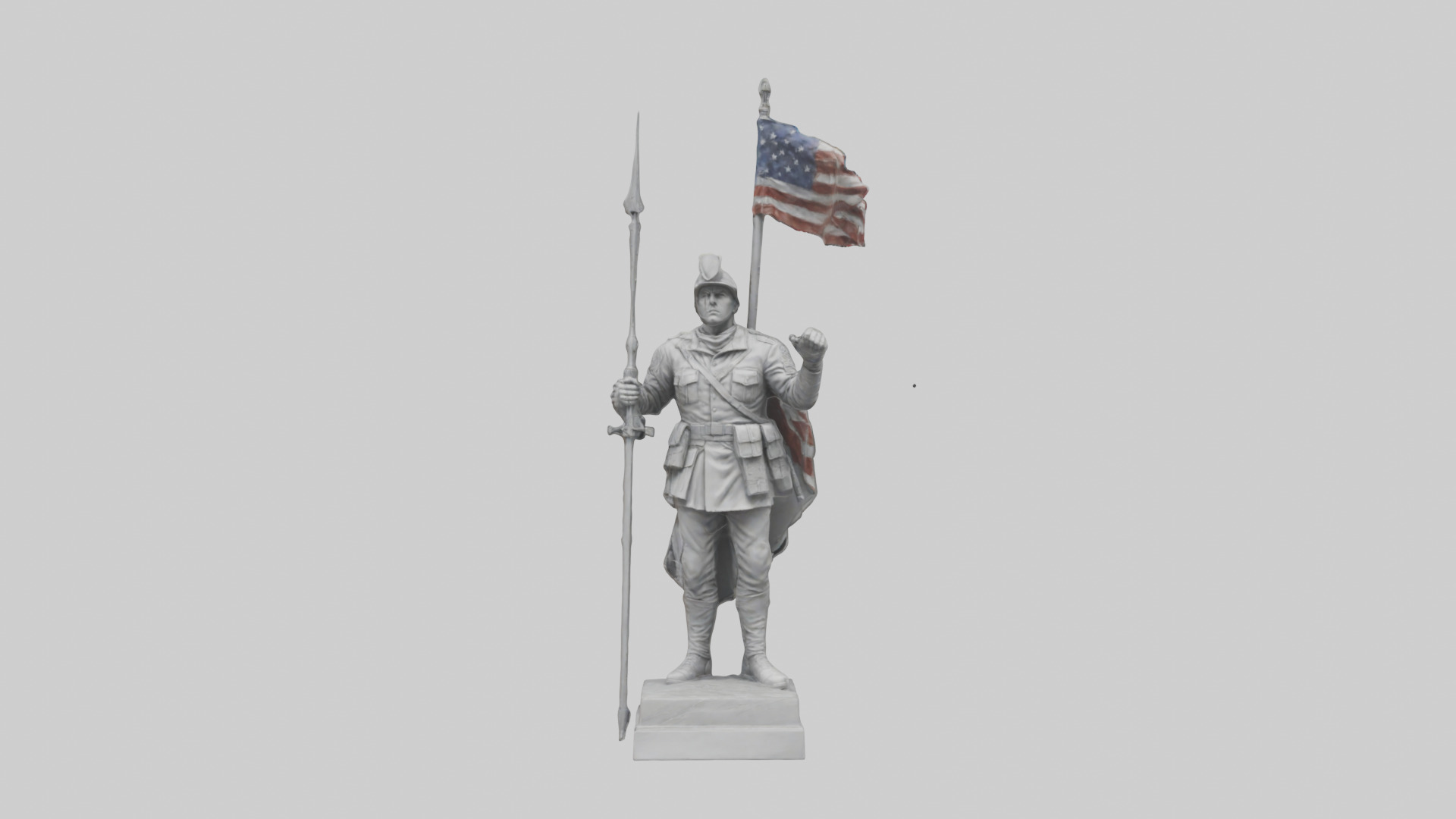 Final Glory Soldier Statue model Low-poly 3D model_19