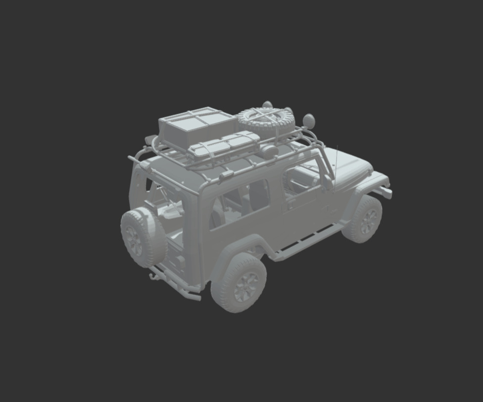 Jeep Wrangler Scale 1-35 And 1-16 Model Kit 3D print model_1