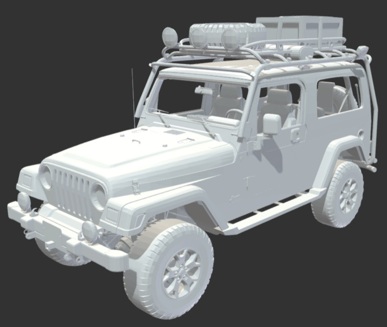 Jeep Wrangler Scale 1-35 And 1-16 Model Kit 3D print model_8