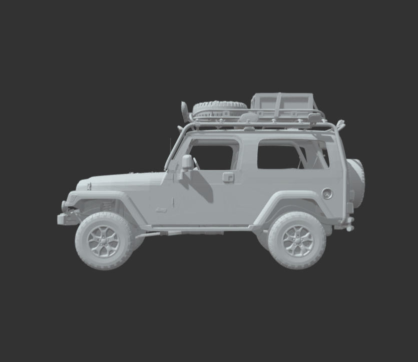 Jeep Wrangler Scale 1-35 And 1-16 Model Kit 3D print model_5