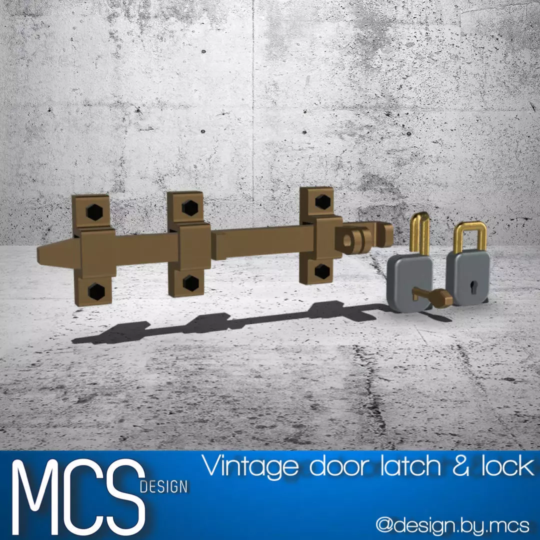 Diorama Vintage Door latch N locks 3D print model