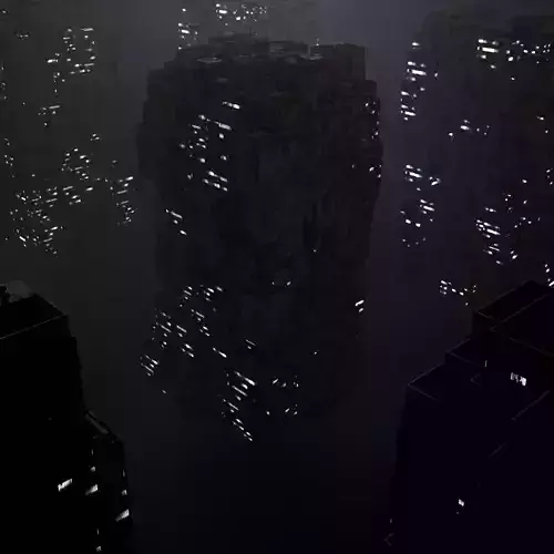 Sci fi night city building 7