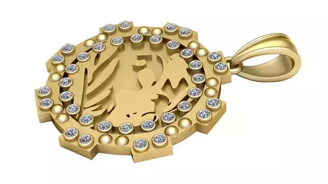 LION FACE PENDANT 3D PRINTABLE MODEL