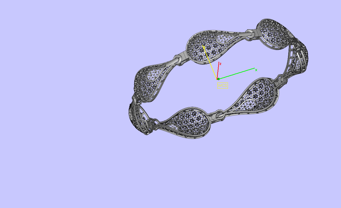 1123 Teardrop Lattice Gold Bangle 8gm 3D print model_3