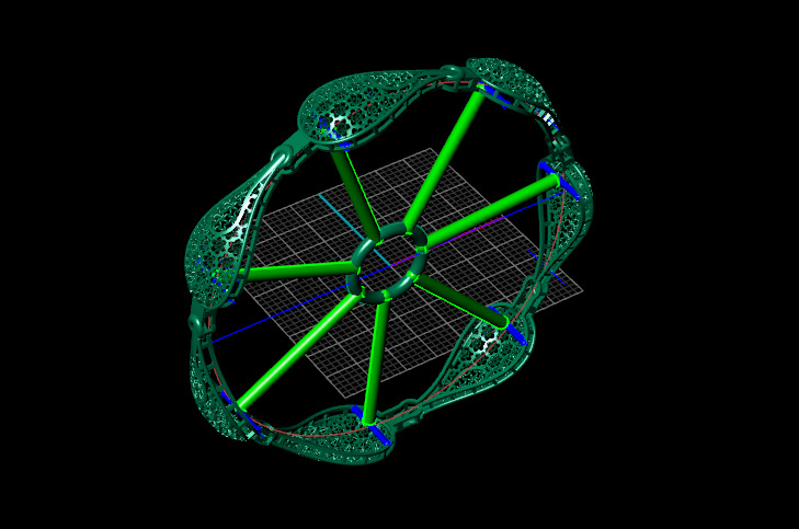 1123 Teardrop Lattice Gold Bangle 8gm 3D print model_4