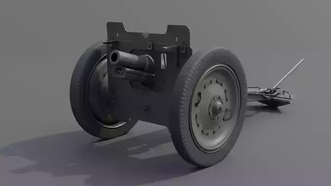 76 mm regimental gun M1927 Low-poly 3D model