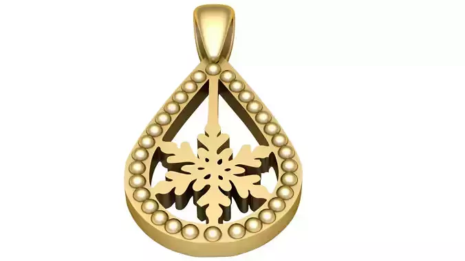 SNOWFLAKE PENDANT 3D PRINTABLE M0DEL 
