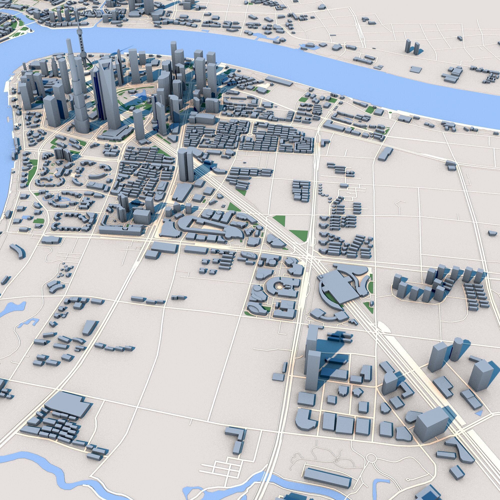 Shanghai City China 3D model_4
