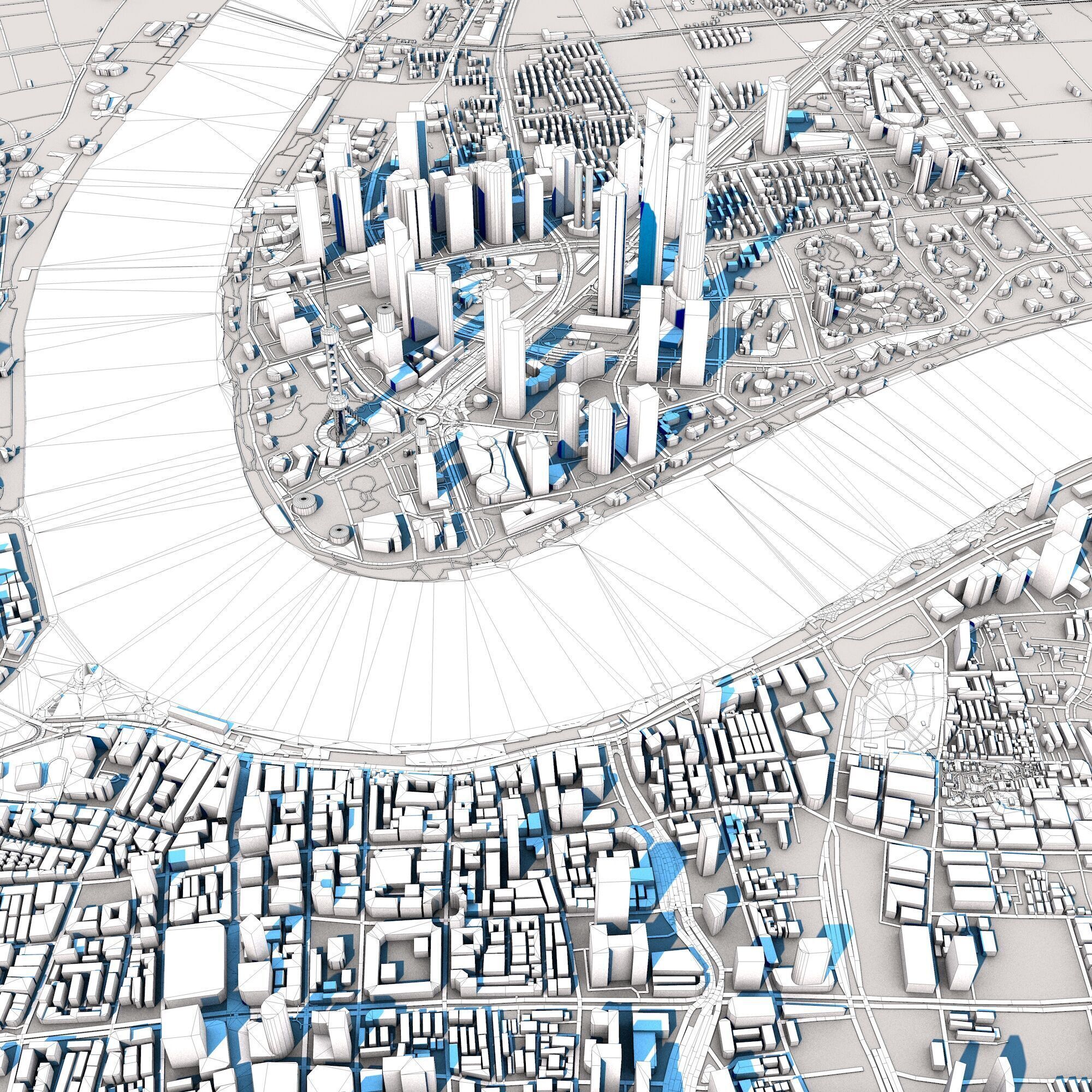 Shanghai City China 3D model_12