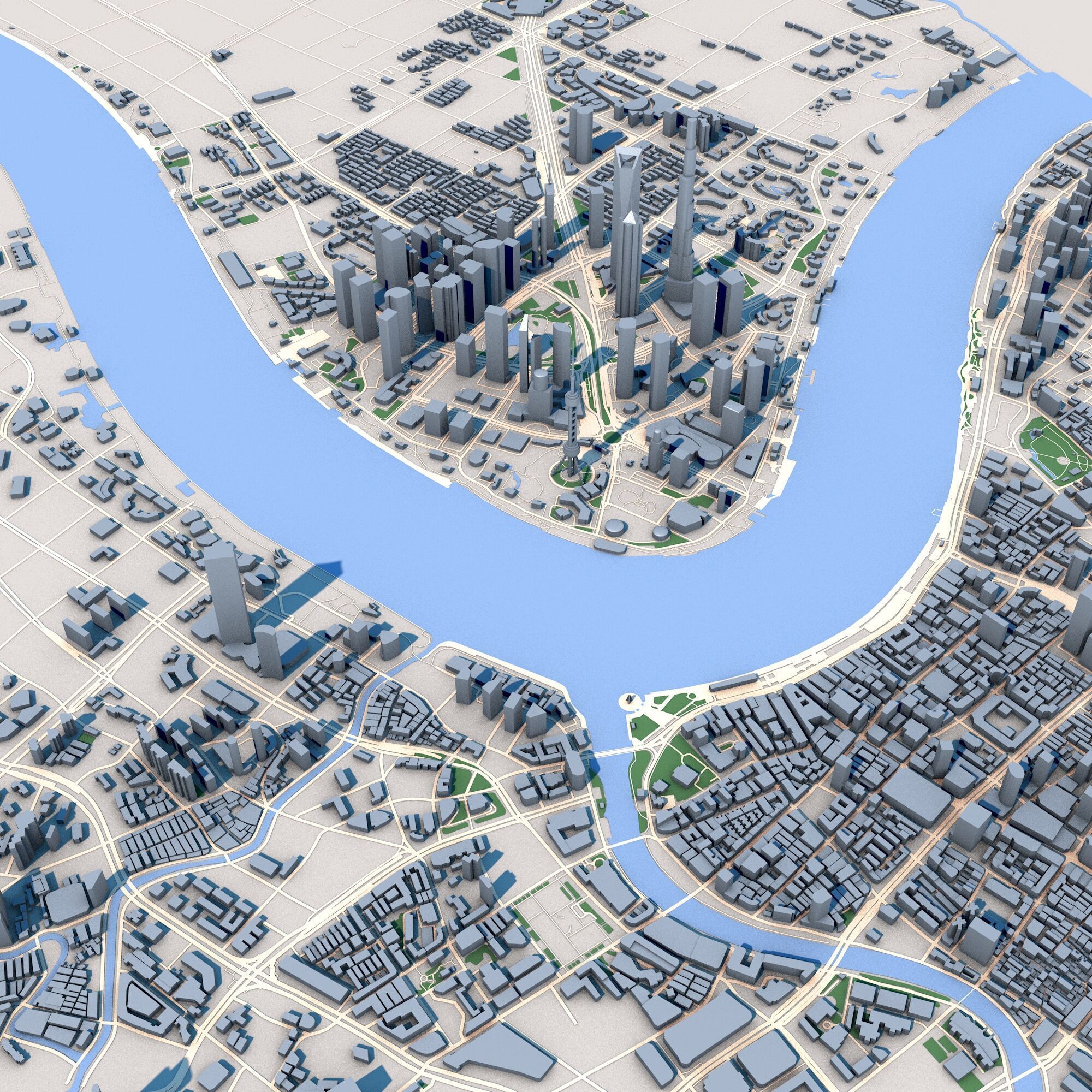 Shanghai City China 3D model_9