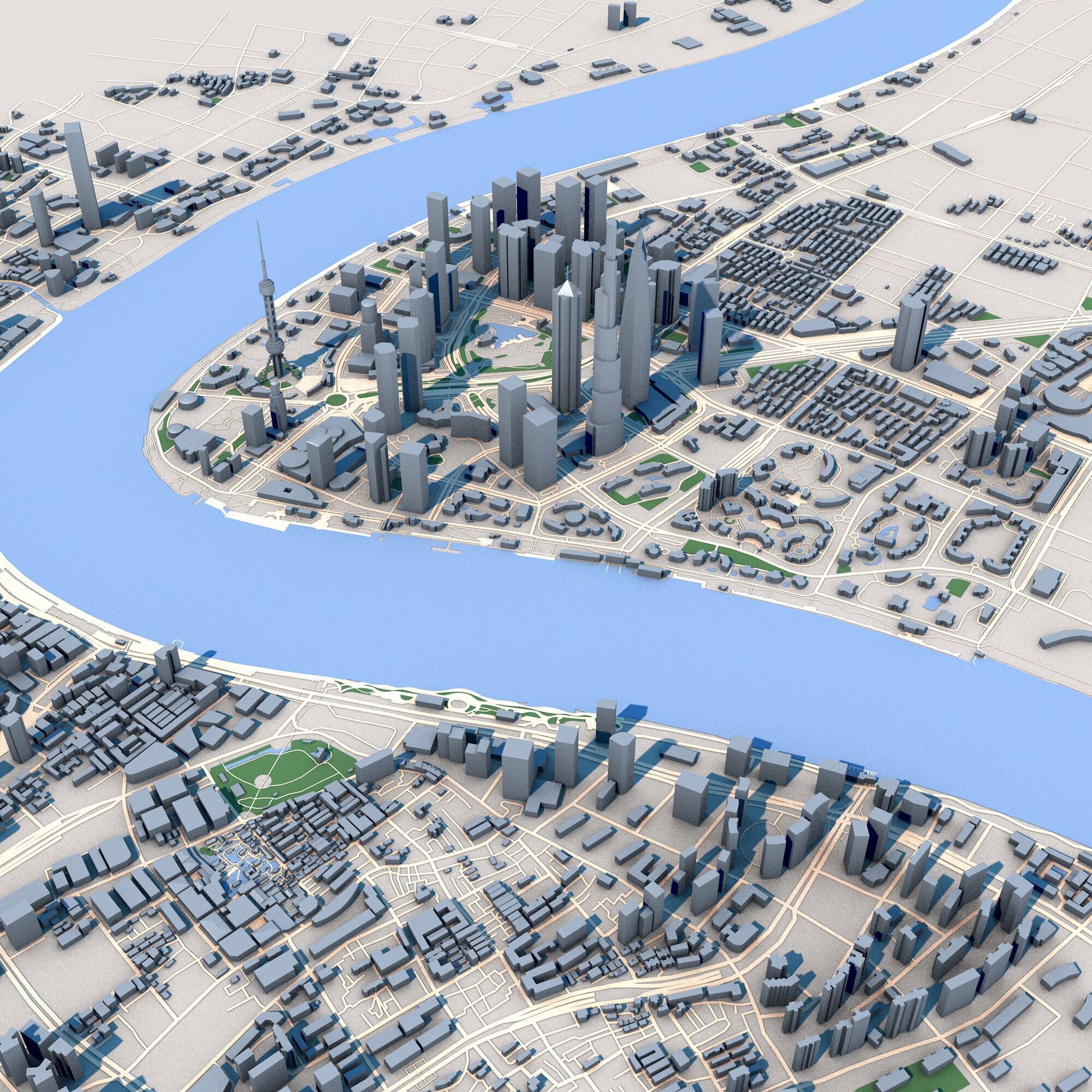 Shanghai City China 3D model_5