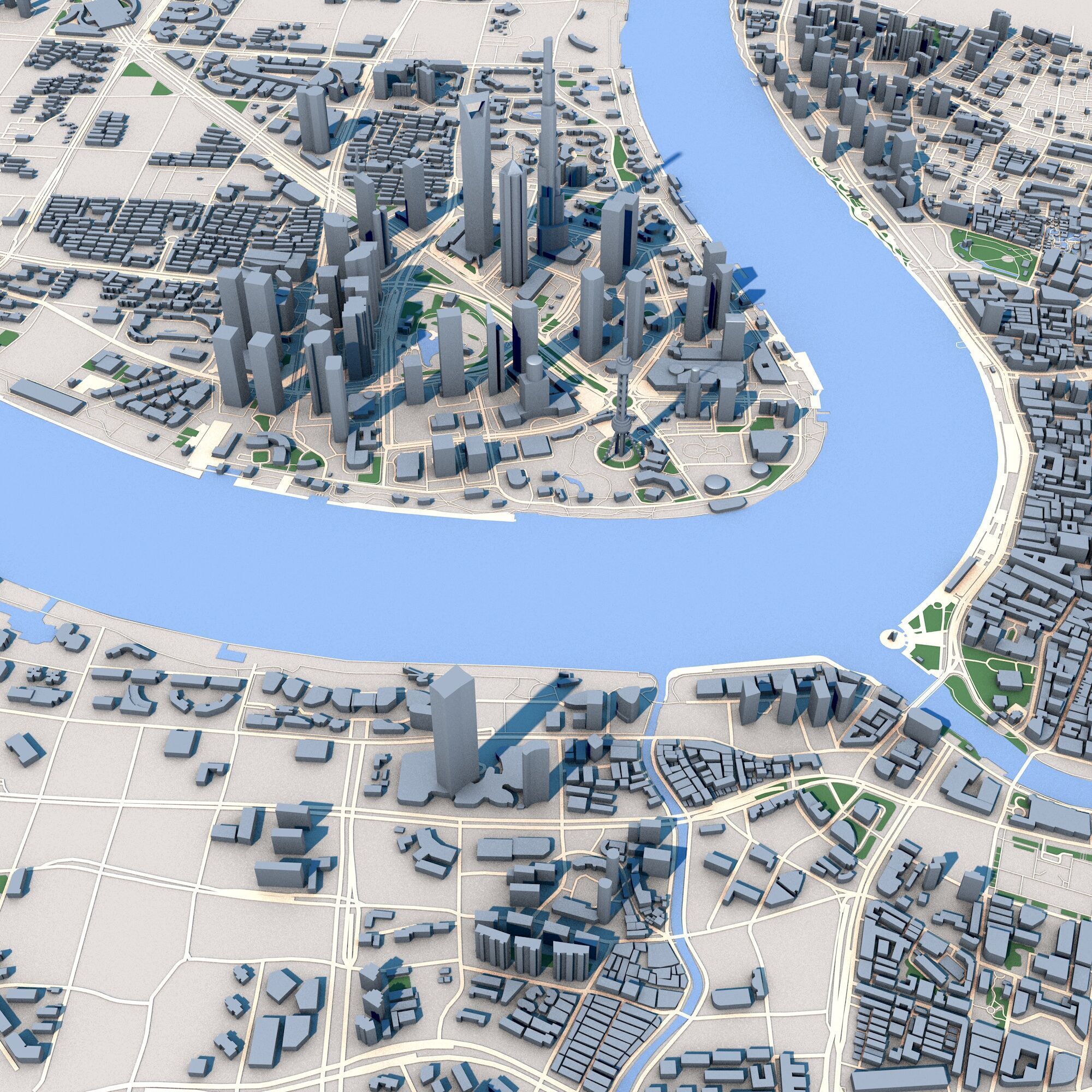 Shanghai City China 3D model_10