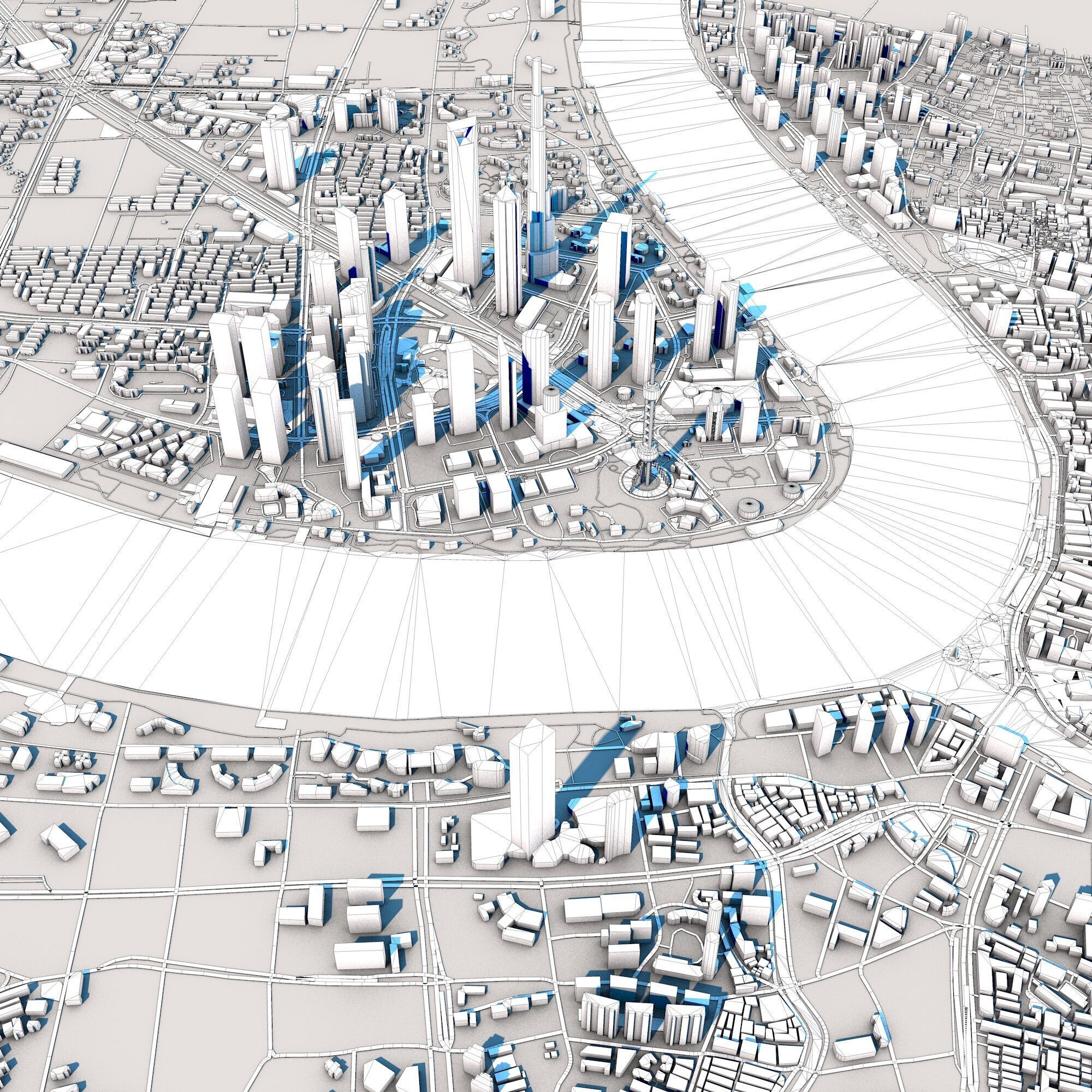 Shanghai City China 3D model_11