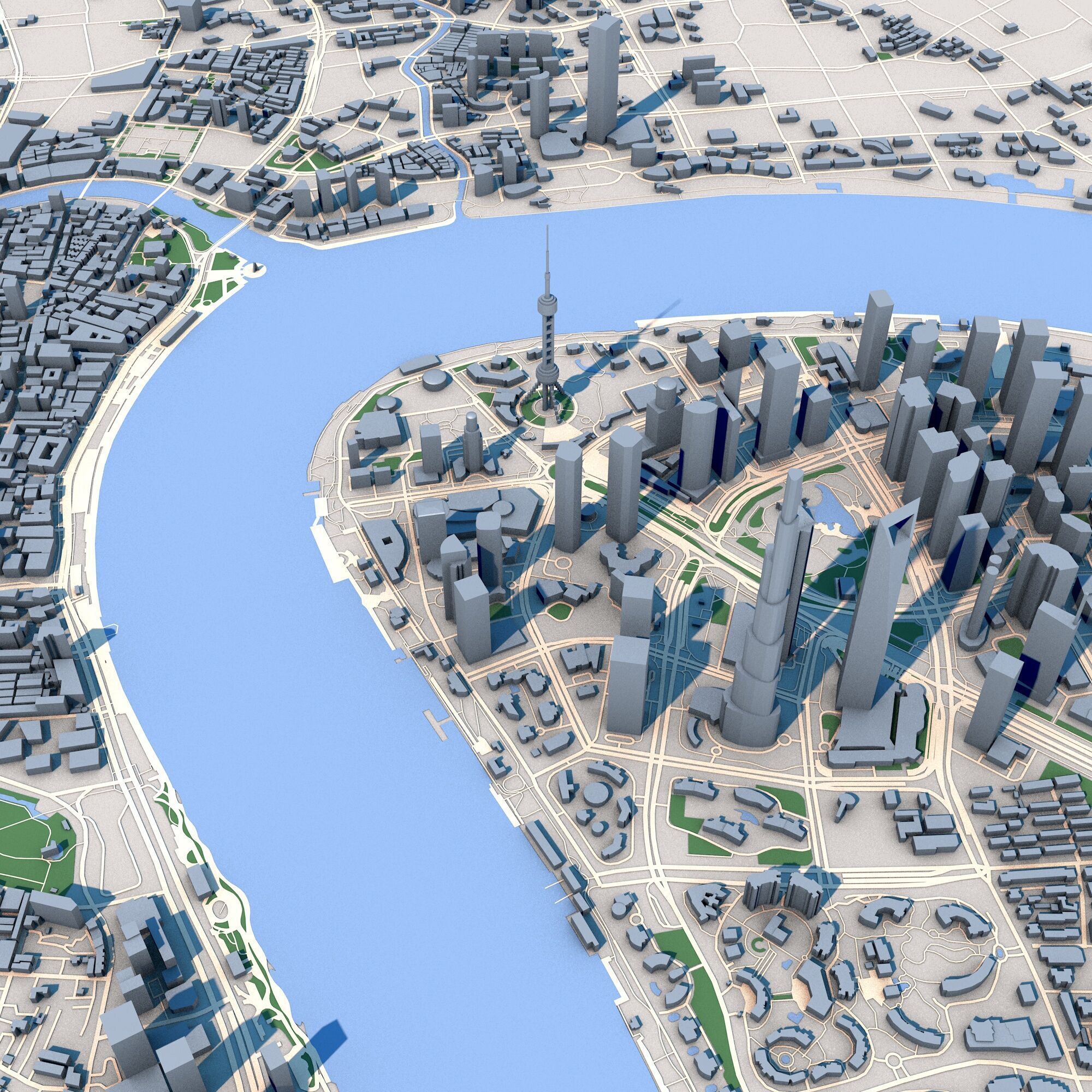 Shanghai City China 3D model_3