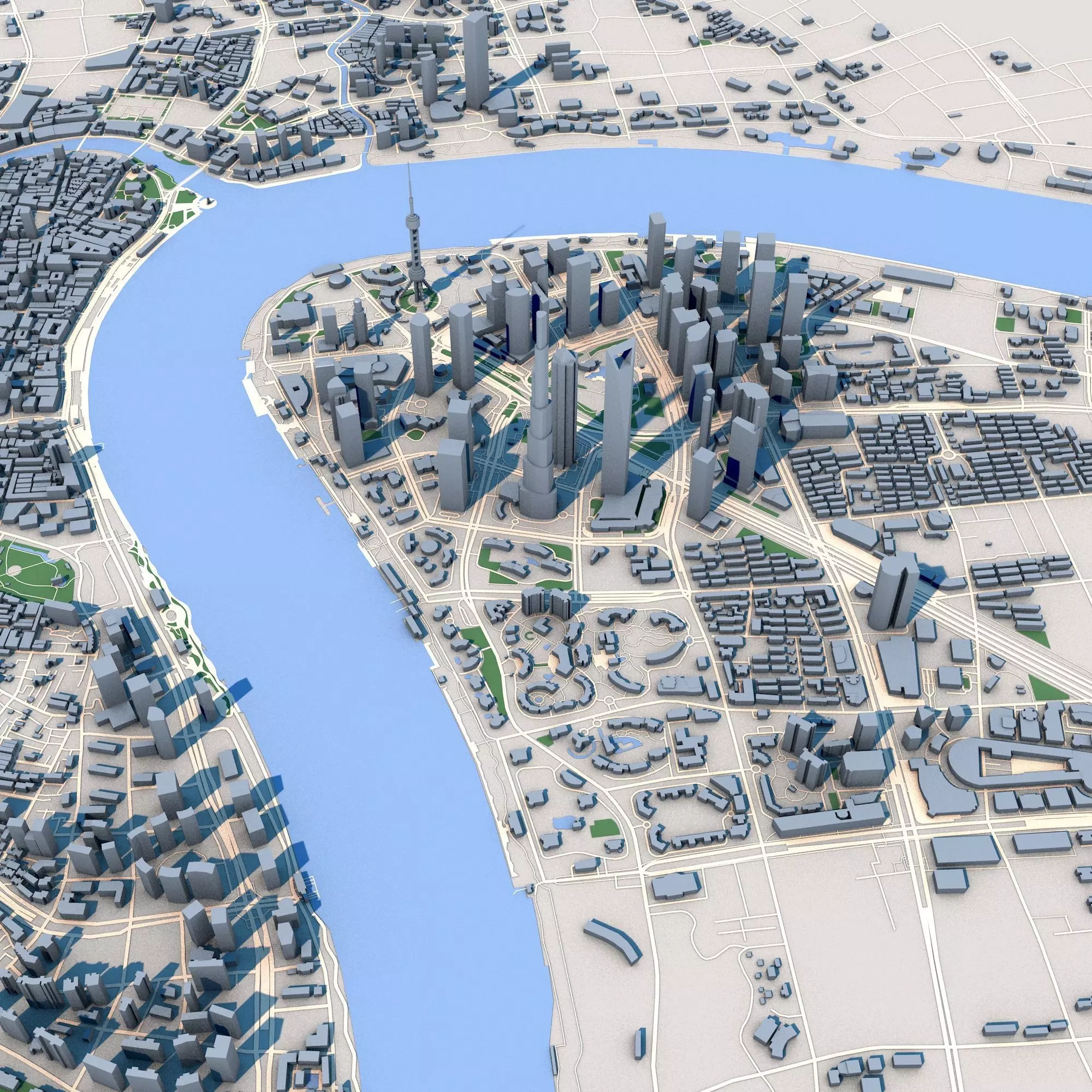 Shanghai City China 3D model_0