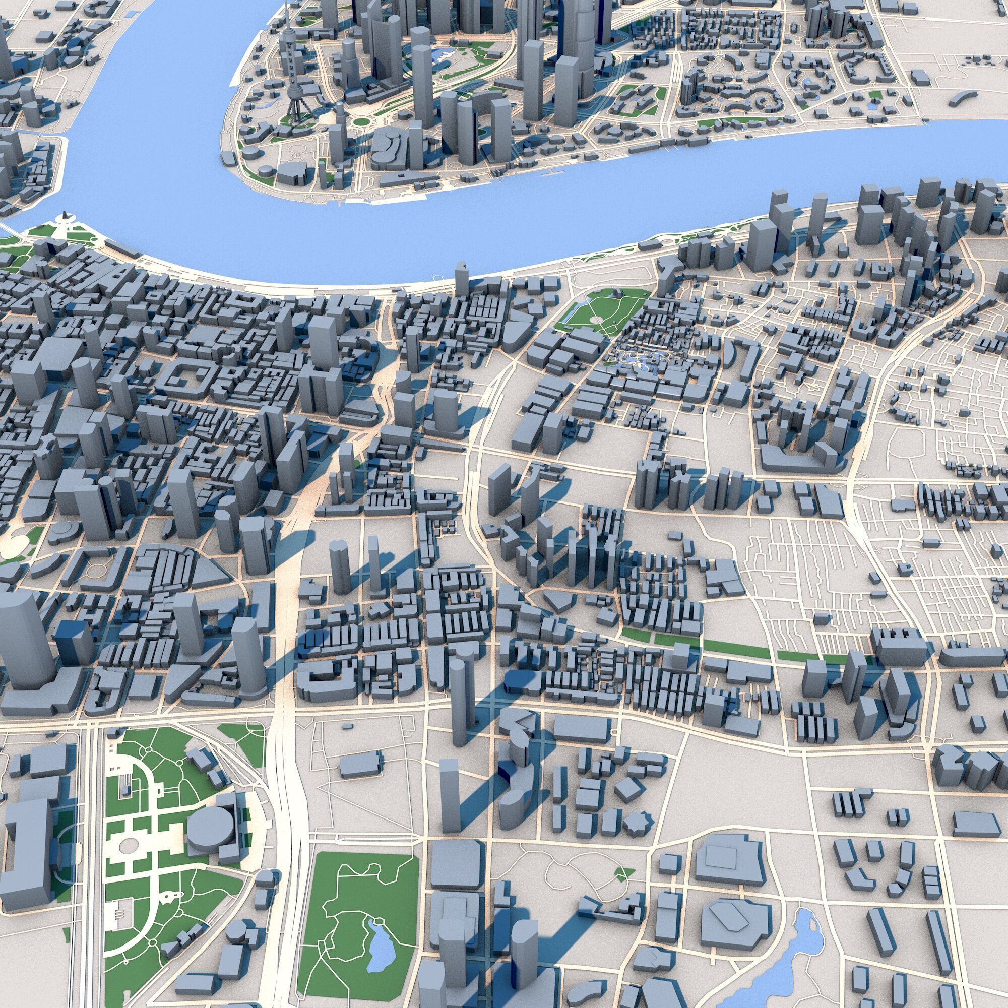 Shanghai City China 3D model_6