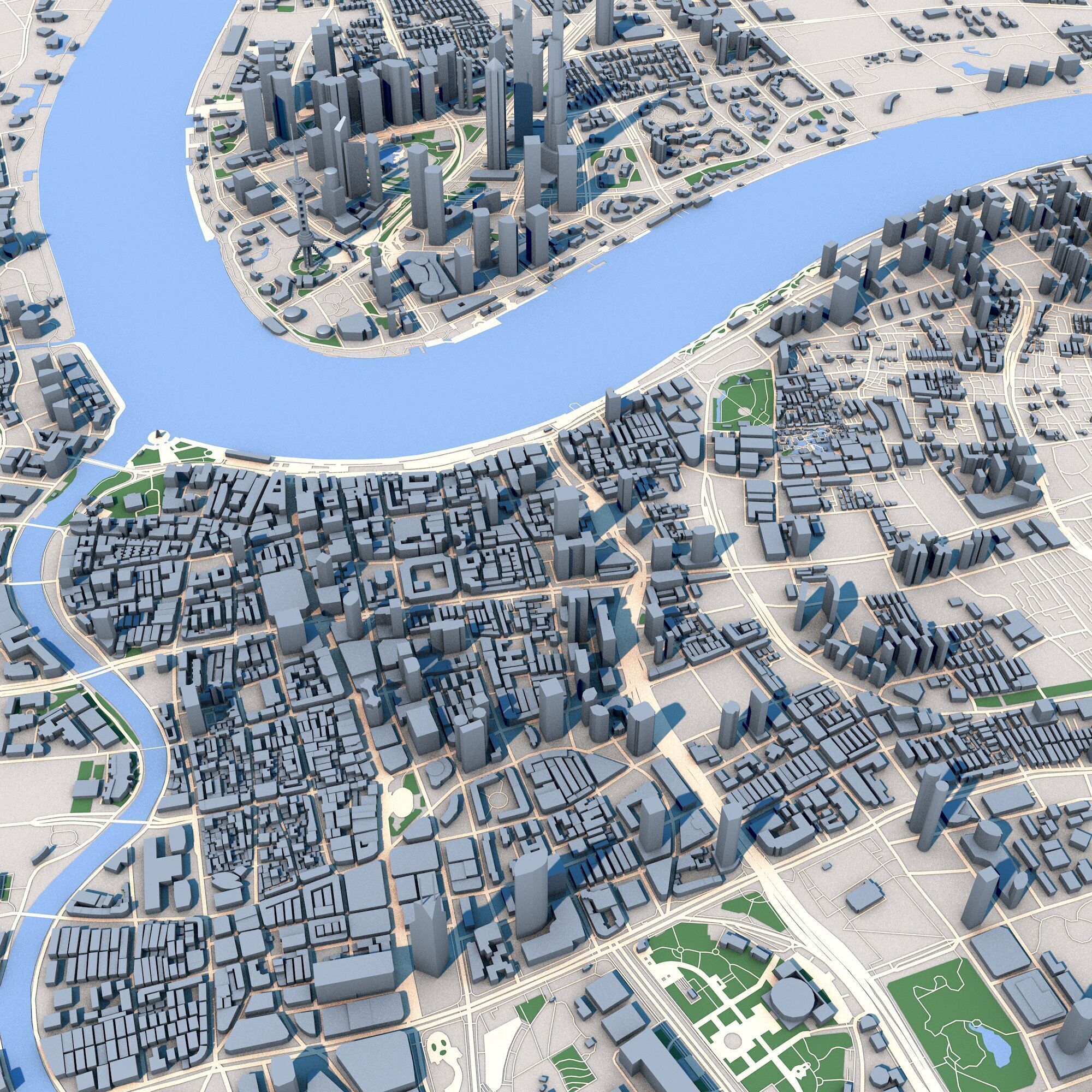 Shanghai City China 3D model_8