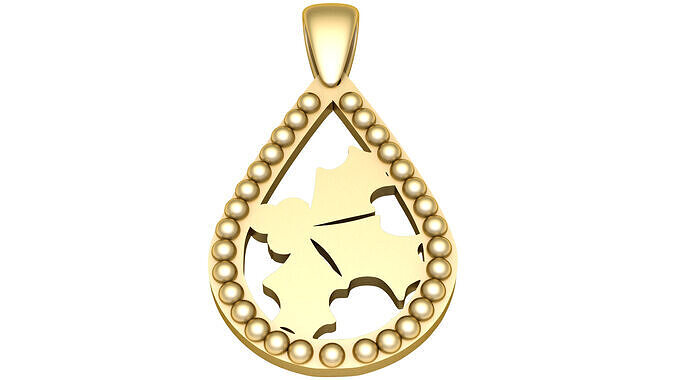 PAVE PEAR SHAPE PENDANT 3D PRINTABLE MODEL  3D print model