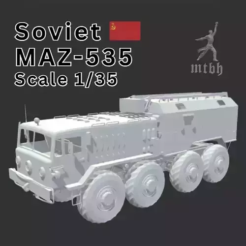 Soviet MAZ-535 Truck 1-35 Scale Kit 3D print model