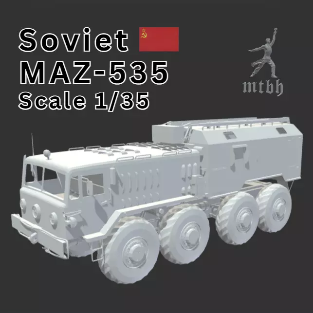 Soviet MAZ-535 Truck 1-35 Scale Kit 3D print model_0