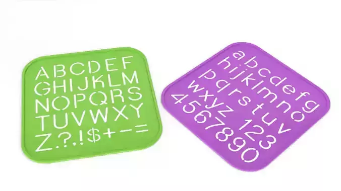 Alphabet Ruler - Capital Letters Numbers and Math Operators 3D print model